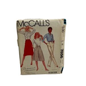 Mccalls 7856 Skirt Pants Culottes Vintage 1982 Sewing Pattern Size 16
